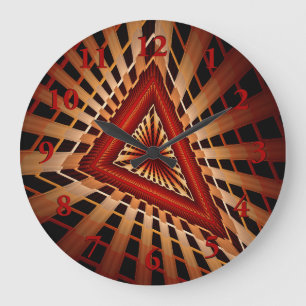 Grande Horloge Ronde Réseau Fantastique 3D Moderne de Design Graphique 