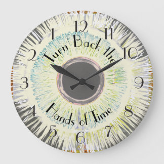 Grande Horloge Ronde Retournez les mains du temps Brillance Abstraite