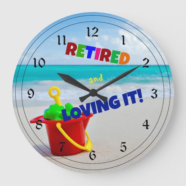 Grande Horloge Ronde Retraite et amour - à la plage (Recto)