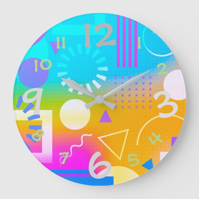 Grande Horloge Ronde Rétro 80 du design de wall clock (Recto)