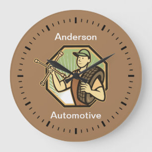 Grande Horloge Ronde Rétro Automotive Business Thème Clocks Wall