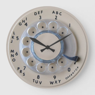 Grande Horloge Ronde Rétro cadran rotatoire de téléphone