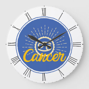 Grande Horloge Ronde Rétro Cancer Zodiac Sign