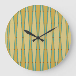 Grande Horloge Ronde Retro Diamonds et Triangles