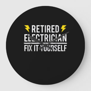 Grande Horloge Ronde Rétro Electrician Fix It Yourself Funny Venin