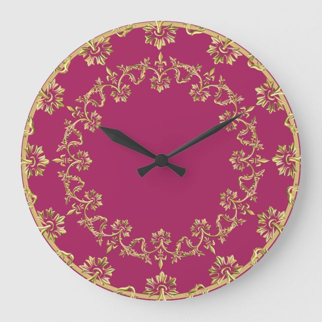 Grande Horloge Ronde Retro Gold Large Clock (Recto)