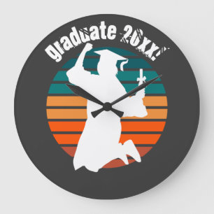 Grande Horloge Ronde Retro Graduate Jumping pour Joy Rainbow