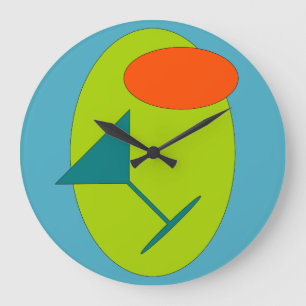 Grande Horloge Ronde Rétro heure heureuse Martini