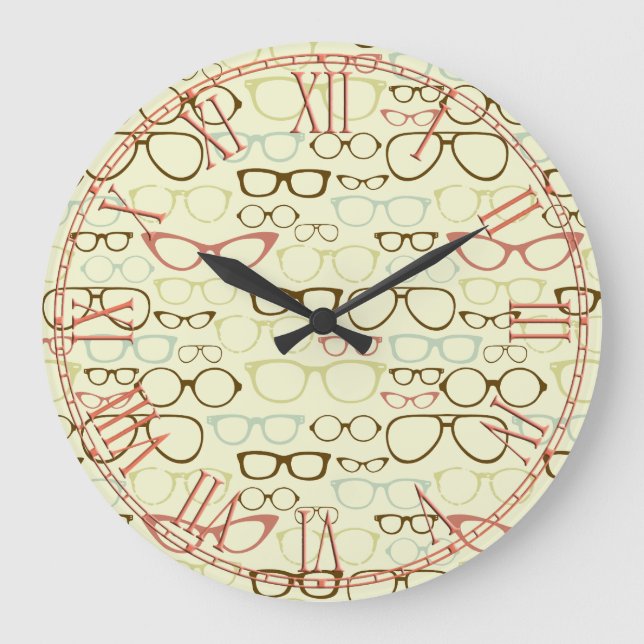 Grande Horloge Ronde Rétro hippie de monocle (Recto)