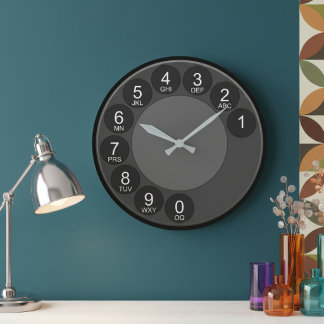 Grande Horloge Ronde Retro Phone Dial Wall Clock