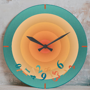 Grande Horloge Ronde Rétro Solaire Radial