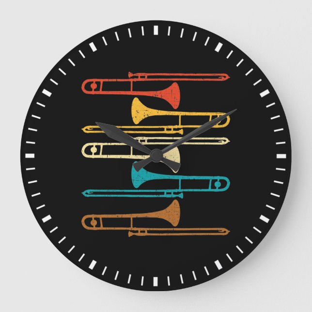 Grande Horloge Ronde Rétro Trombone (Recto)