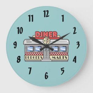 Grande Horloge Ronde Rétro wagon-restaurant