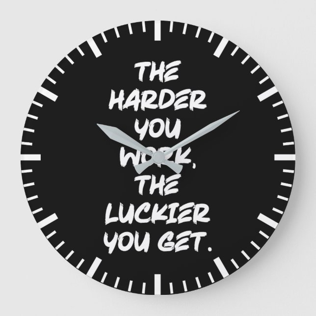 Grande Horloge Ronde Réussite, Hustle, Grind et Gym Motivationnel (Recto)