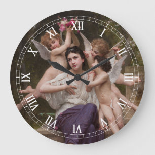 Grande Horloge Ronde Rêve de printemps, Dream of Spring par Bouguereau