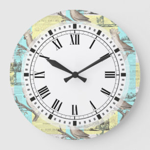 Grande Horloge Ronde Rêve tropical de cacatoès