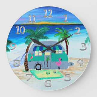Grande Horloge Ronde réveil mural camping-car boîte de jambon