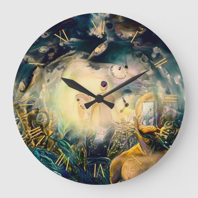 Grande Horloge Ronde rêves spirituels Abstraits (Recto)