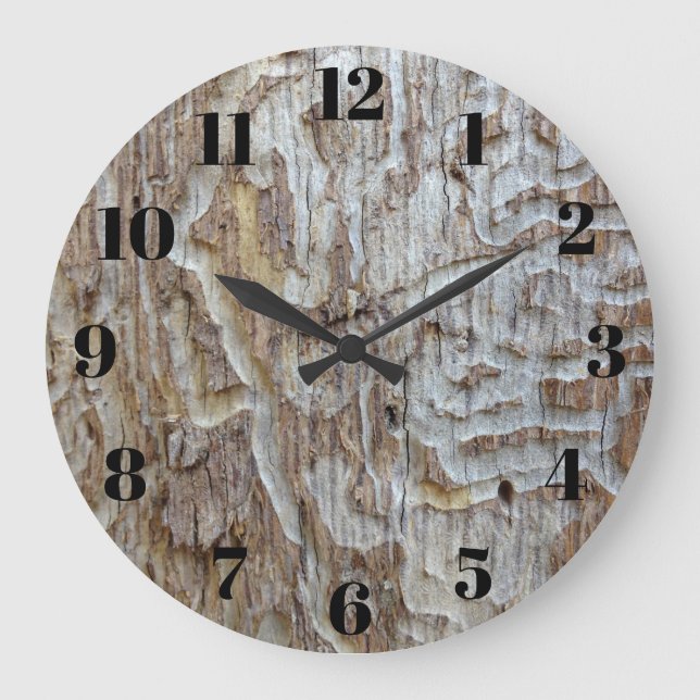 Grande Horloge Ronde Revêtement en bois (Recto)