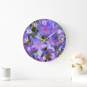 Grande Horloge Ronde Rhododendron pourpre fleurit