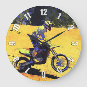 Grande Horloge Ronde Riding Hard ! - Motocross Racer