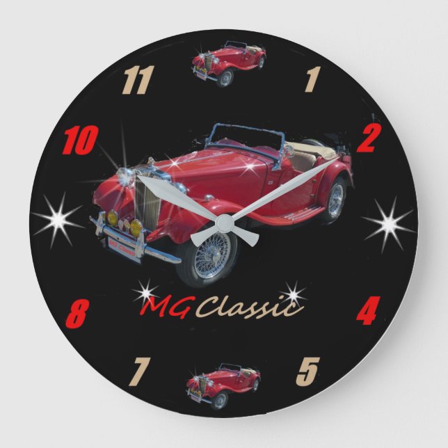 Grande Horloge Ronde Roadster classique Wallclock de MG (Recto)