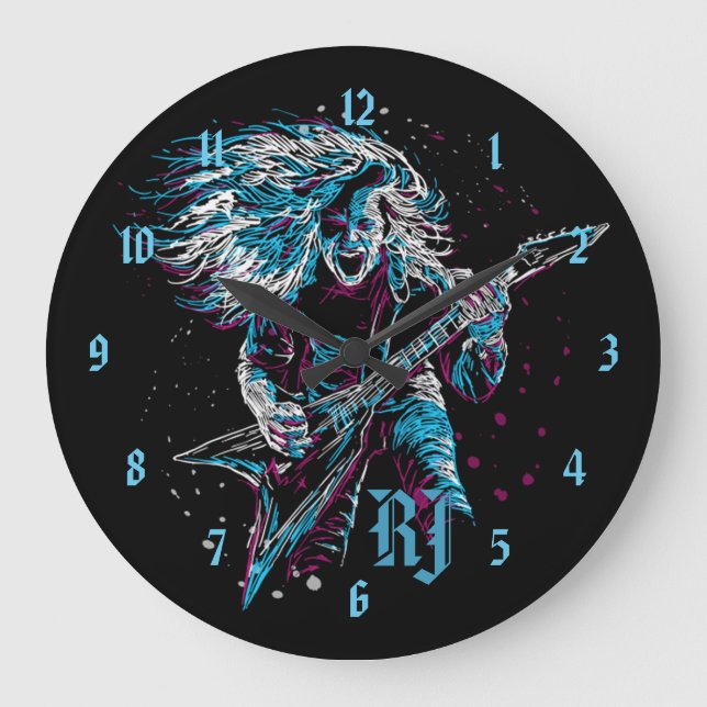 Grande Horloge Ronde Roche Monogramme Sur Métal Lourd (Recto)