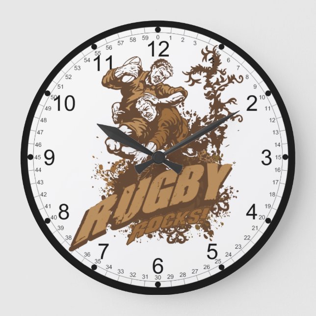 Grande Horloge Ronde Roches de rugby ! (Recto)