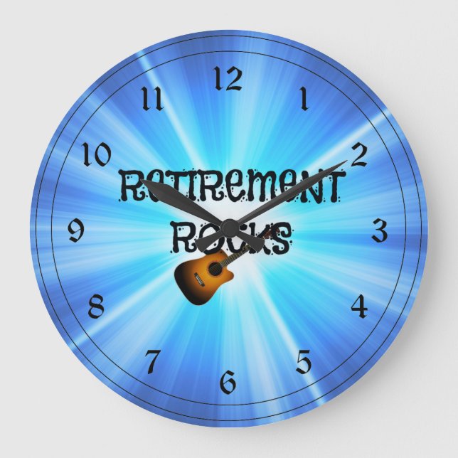 Grande Horloge Ronde Rocks de retraite avec guitare (Recto)