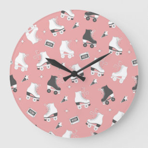 Grande Horloge Ronde Roller skates cassette motif.