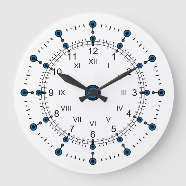 Grande Horloge Ronde Romain moderne d'heures de minutes (Recto)