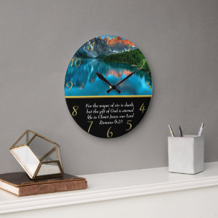 Grande Horloge Ronde Romans 6:23 moutain lac or