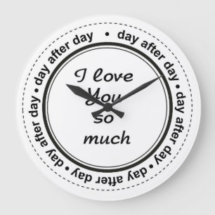 Grande Horloge Ronde Romantique Pour Lui, Elle, Je T'Aime