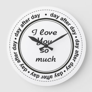Grande Horloge Ronde Romantique Pour Lui, Elle, Je T'Aime