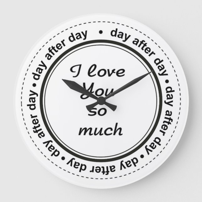 Grande Horloge Ronde Romantique Pour Lui, Elle, Je T'Aime (Recto)