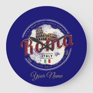 Grande Horloge Ronde Rome Italie Retro Colisée Vintage