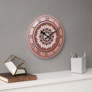 Grande Horloge Ronde Rond en cuivre vintage