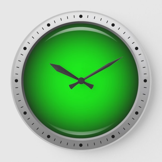 Grande Horloge Ronde Rond vert brillant (Recto)