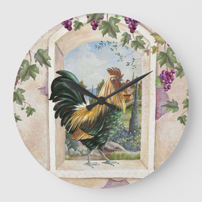 Grande Horloge Ronde Rooster Wall Clock (Recto)