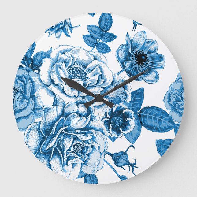 Grande Horloge Ronde Rose bleu (Recto)