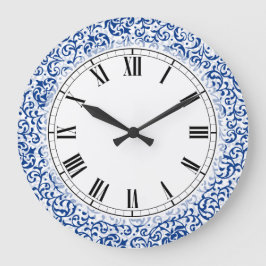 Grande Horloge Ronde Rose Damask