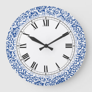 Grande Horloge Ronde Rose Damask