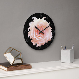 Grande Horloge Ronde Rose ébouriffée Große Wanduhr