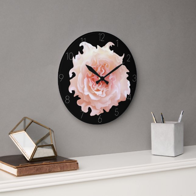 Grande Horloge Ronde Rose ébouriffée Große Wanduhr (Büro)