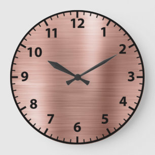 Grande Horloge Ronde Rose Gold Glam Girly Acrylique cadrille murale