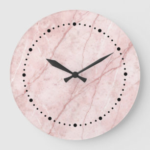 Grande Horloge Ronde Rosé Marbre Bio Blush Rose Poudré 