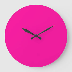 Grande Horloge Ronde Rose Néon Uni