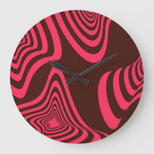 Grande Horloge Ronde Rose, optique, tendance, forme géométrique abstrai