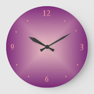 Grande Horloge Ronde Rose Rose brut >Horloge murale