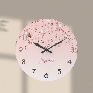Grande Horloge Ronde Rose rose rose gold stars shiny monogram